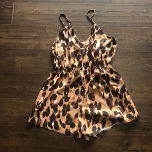 Leopard Print Romper, Size Large